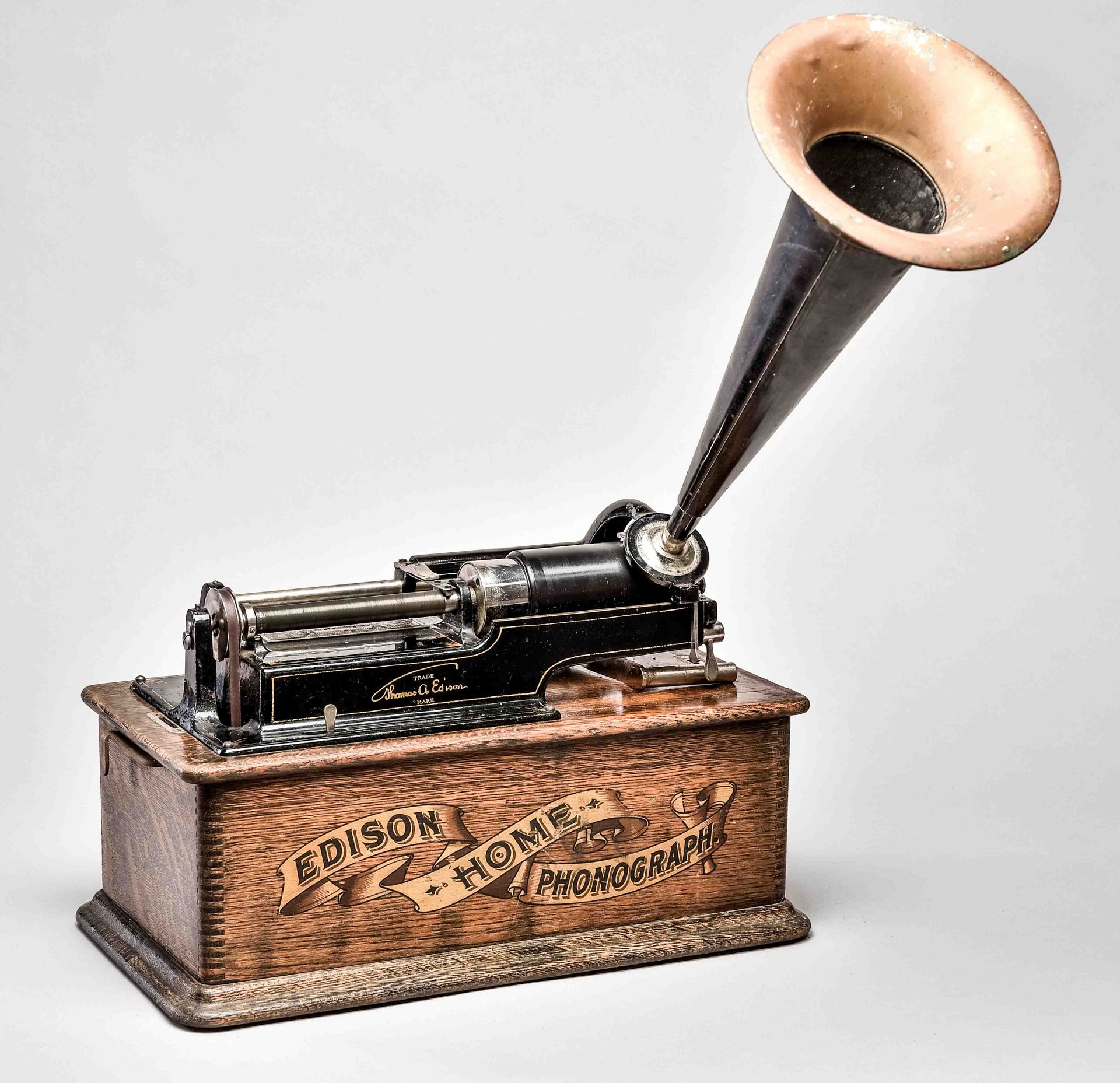 Null Originaler Edison Phonograph, USA um 1900, Zylinder Phonograph, Modell "Sta&hellip;