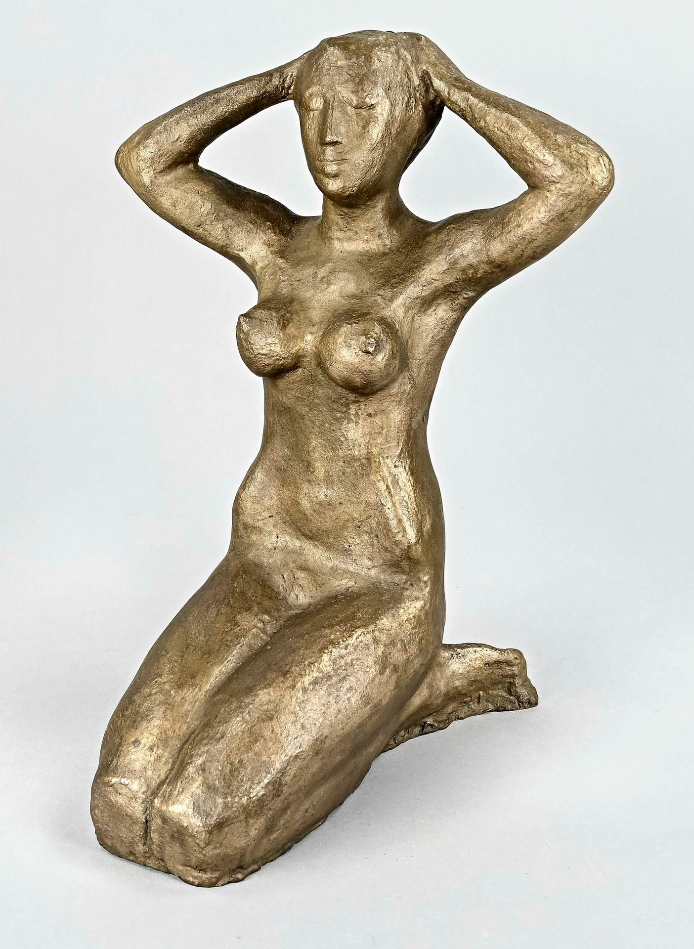 Null Ibscher, Walther (1925 - 2011 Laubusch/Schlesien)), "Kniende Frau", Bronze,&hellip;