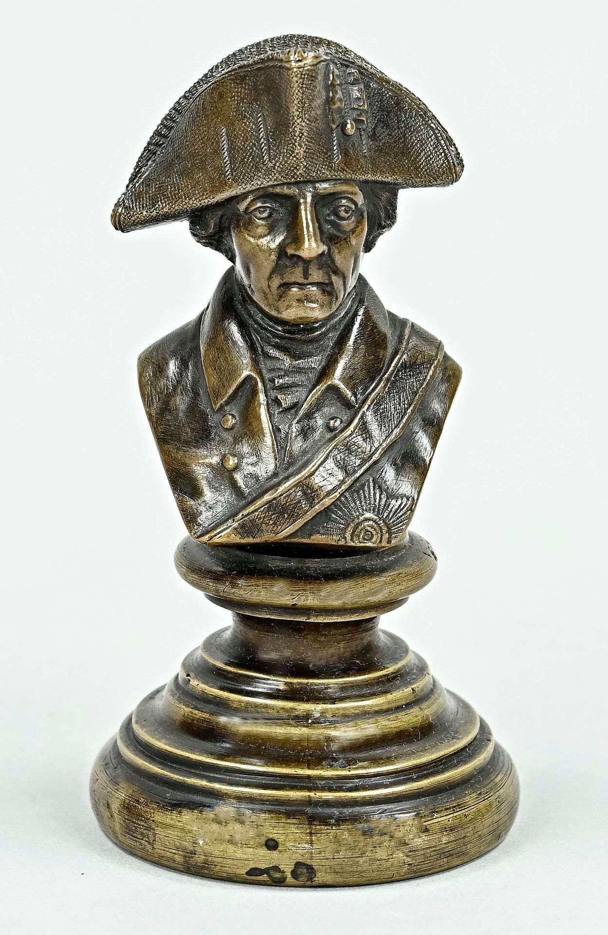 Null Buste en bronze, "Der alter Fritz", bronze, Allemagne vers 1800, hauteur 13&hellip;