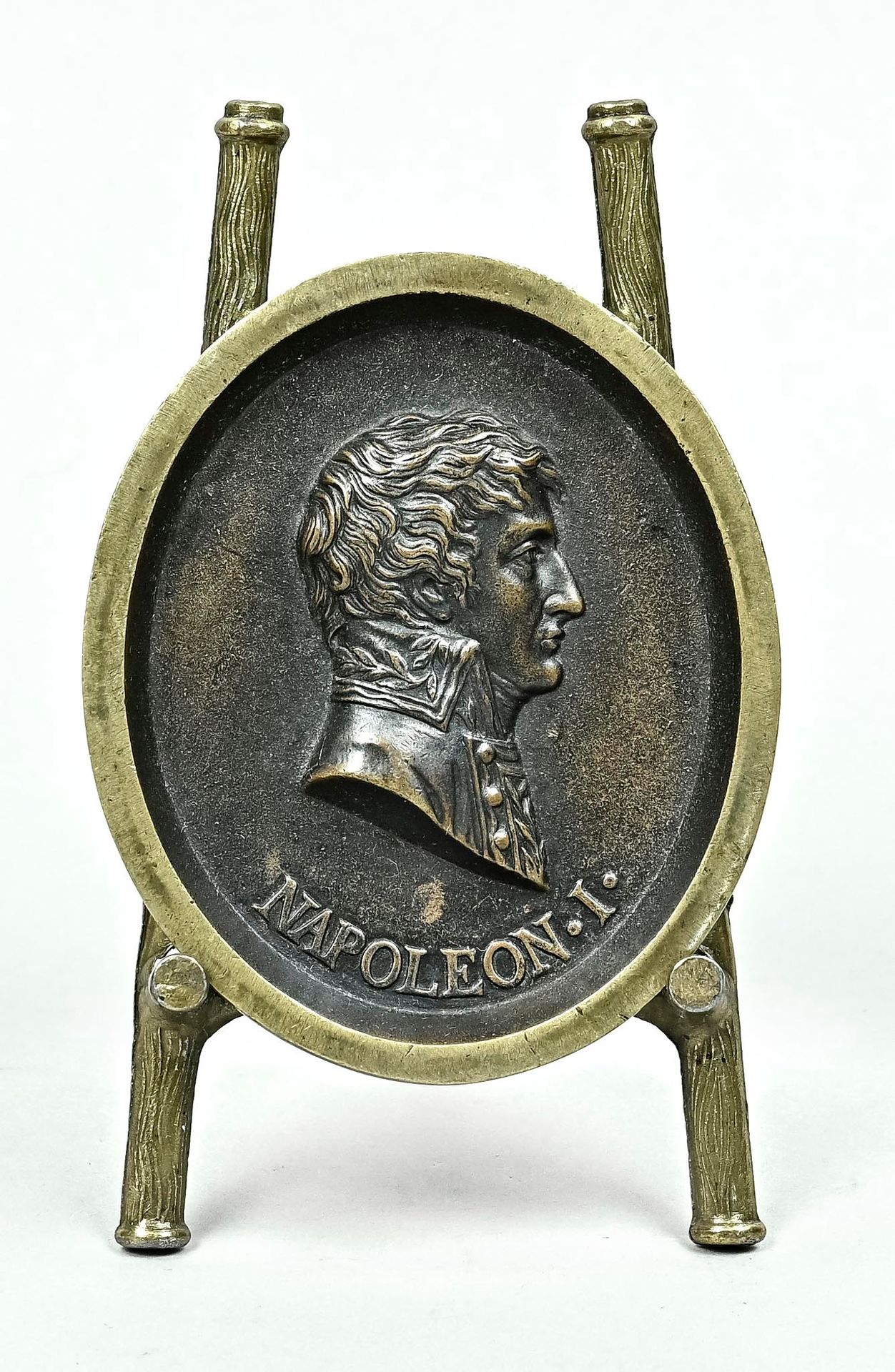 Null Medallón de bronce, Francia, siglo XIX, "Napoleón I ", bronce, de perfil, 1&hellip;