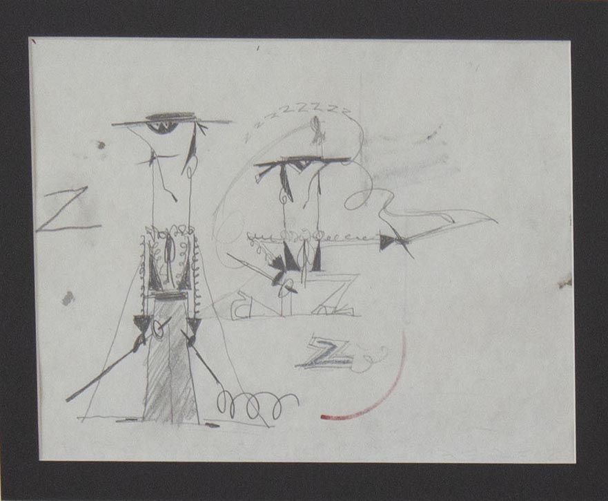 Null Pino Pascali Matite su carta 18,8x24,8 Zorro Archivio Pino Pascali N. 786E0&hellip;