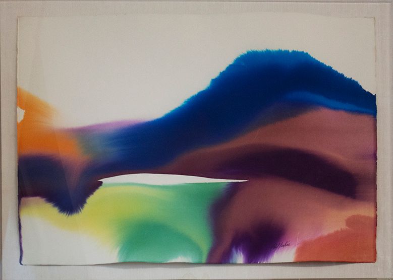 Paul Jenkins Phenomena 1983 保罗-詹金斯纸板上的水彩画76x108《现象》1983年出处证明 "Poleschi Arte