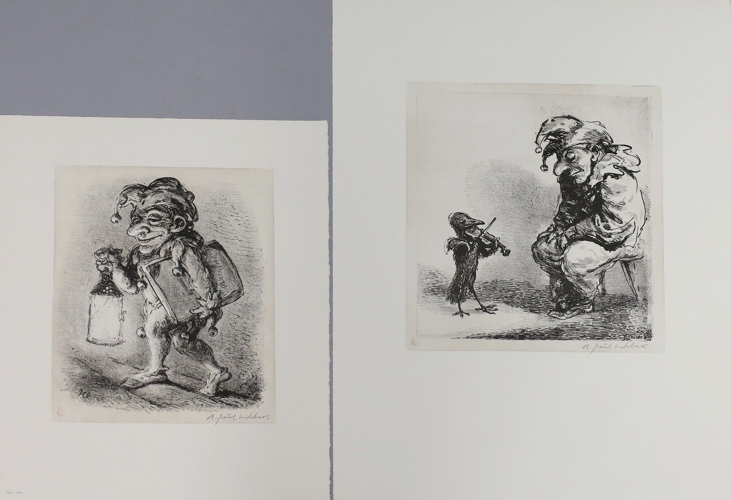 Weber, Andreas Paul (1893 Arnstadt - Schretstaken 1980) Collection de 16 estampe&hellip;