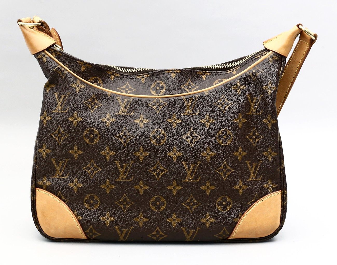 Tasche "Boulogne 30", Louis Vuitton. Tela monogram con cuciture gialle a contras&hellip;