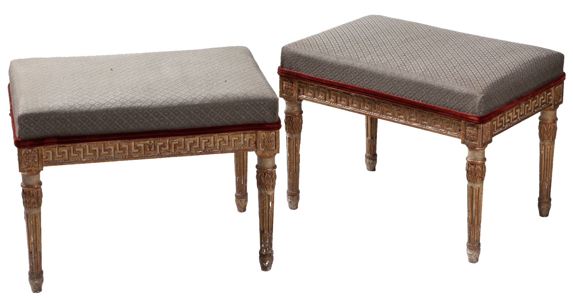 Null Pair of carved, polychrome and gilded wood Charles IV style stools

43 x 49&hellip;