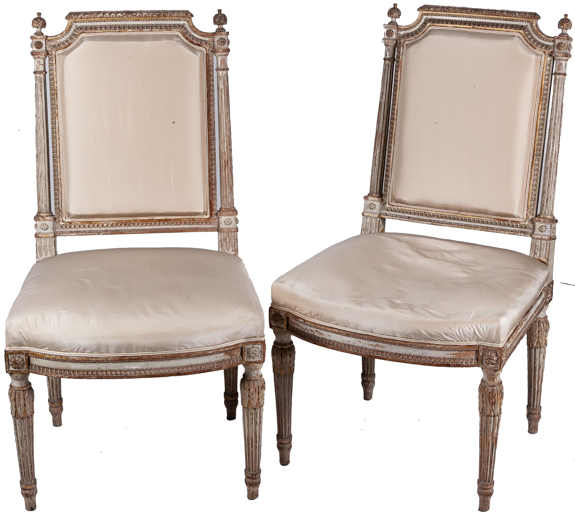 Null Ein Paar gepolsterte Stühle im Stil Ludwigs XVI, 19. Jahrhundert

94 x 51 x&hellip;