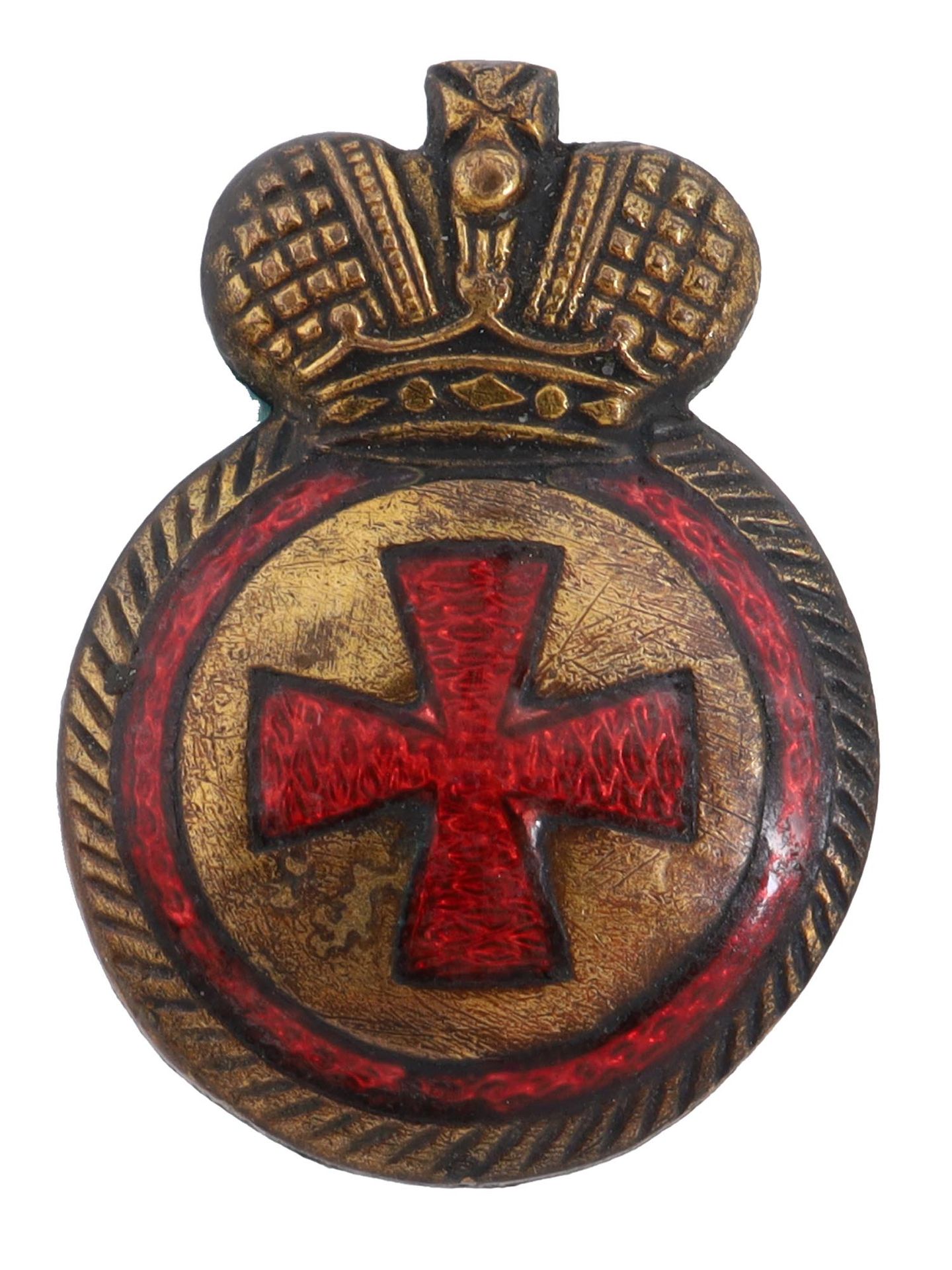 Null 
鎏金黄铜和珐琅的俄罗斯帝国圣安娜四级勋章，铜质，红色珐琅。

尺寸：11/16英寸，（1.77厘米）。

VG。