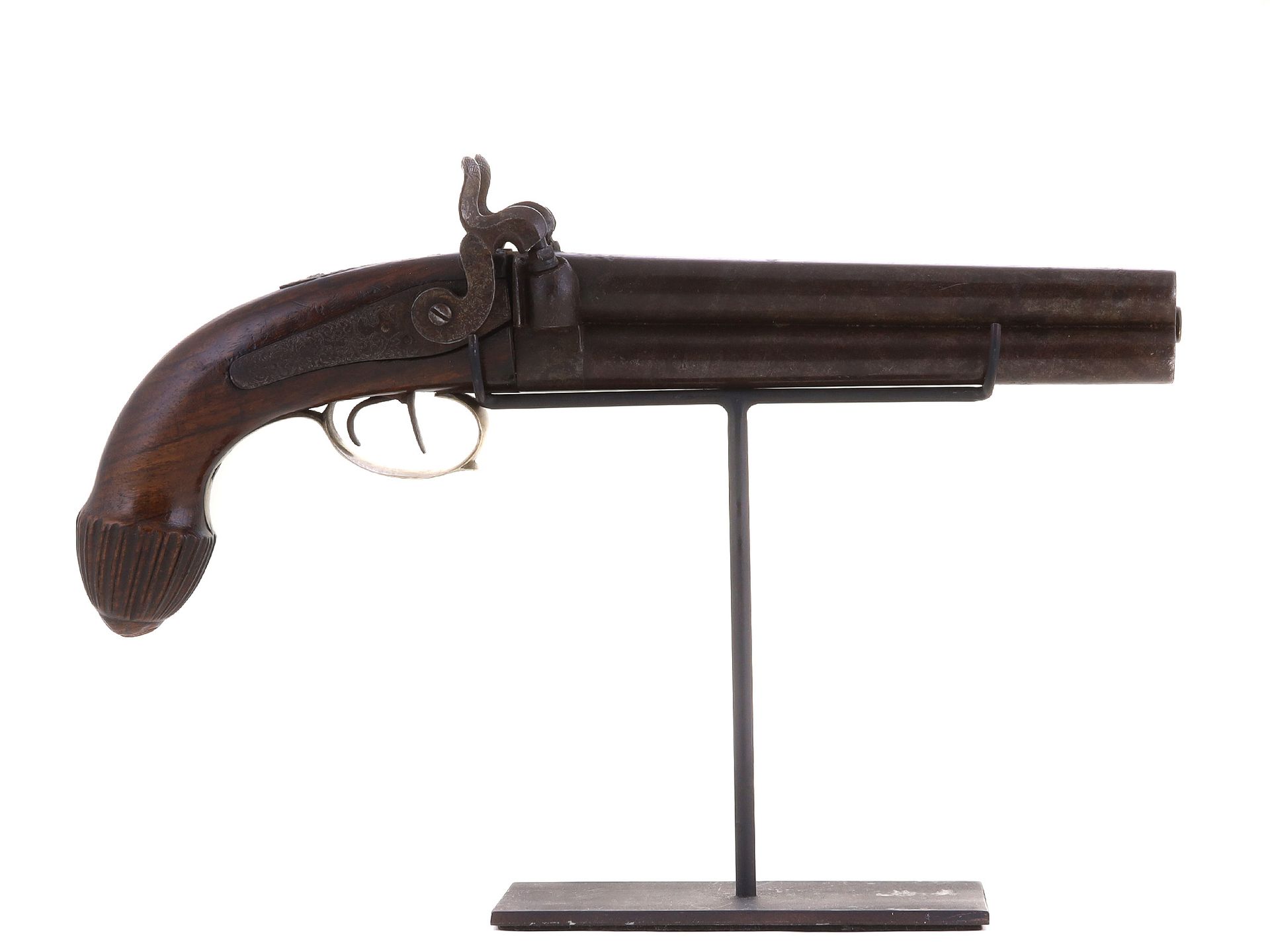 Null 
这支手枪可能是由英国枪械师制造的，最初是作为燧发枪制造的，后来手枪被转换为打击乐锁，这是一种更先进的机制，可能在19世纪20年代或19世纪30年代。&hellip;