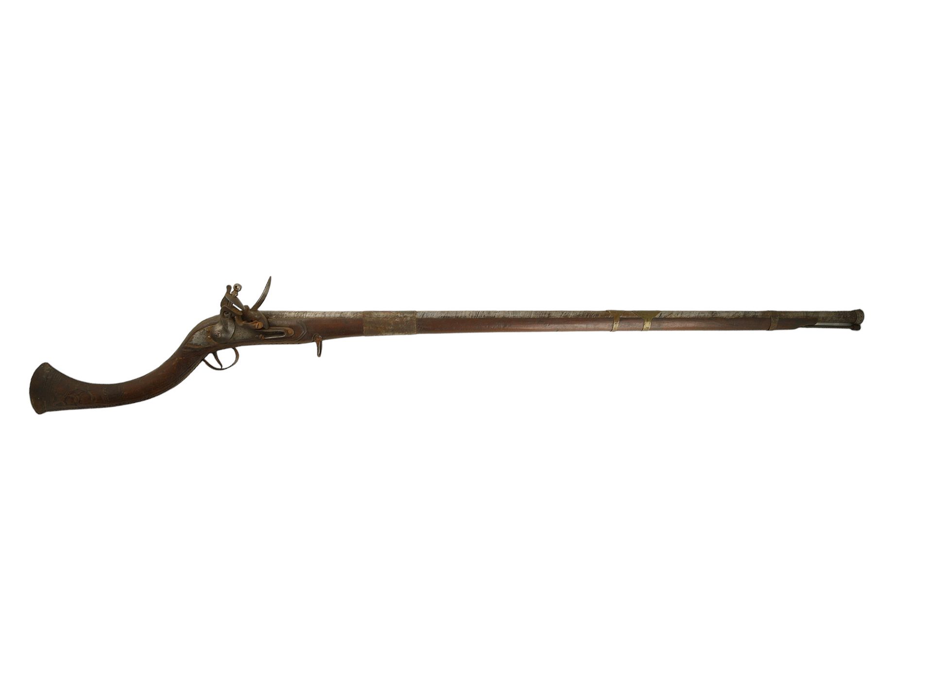 Null Un pistolet afghan Jezail datant de 1816 avec une serrure en silex miquelet&hellip;