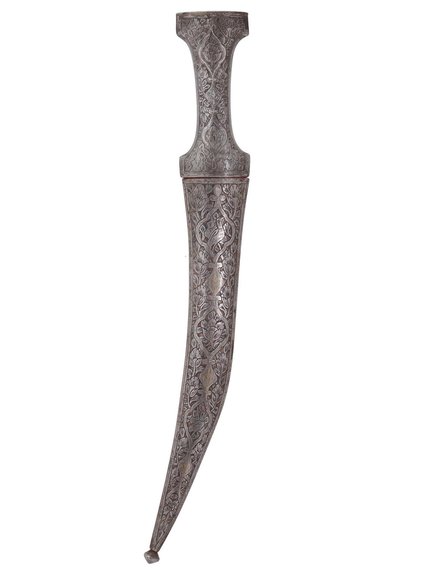 Null Khanjar persan, dague zirah bouk de la période Qajar à lame ondulée en acie&hellip;