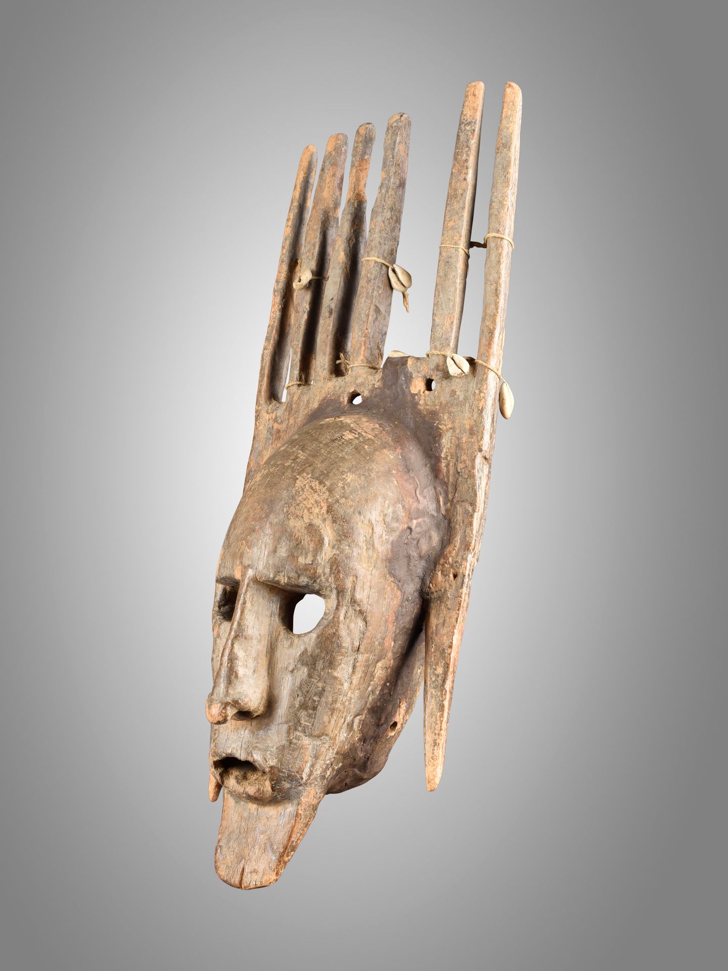 A Bamana Mask, "ntomo" 面具，"ntomo

马里，巴马纳

Ohne Sockel / 无底座

木头，牛筋壳。高49.5厘米。

 
&hellip;