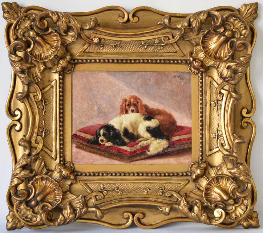 Null Deux chiens. 1890. Panneau, 18 x 22.