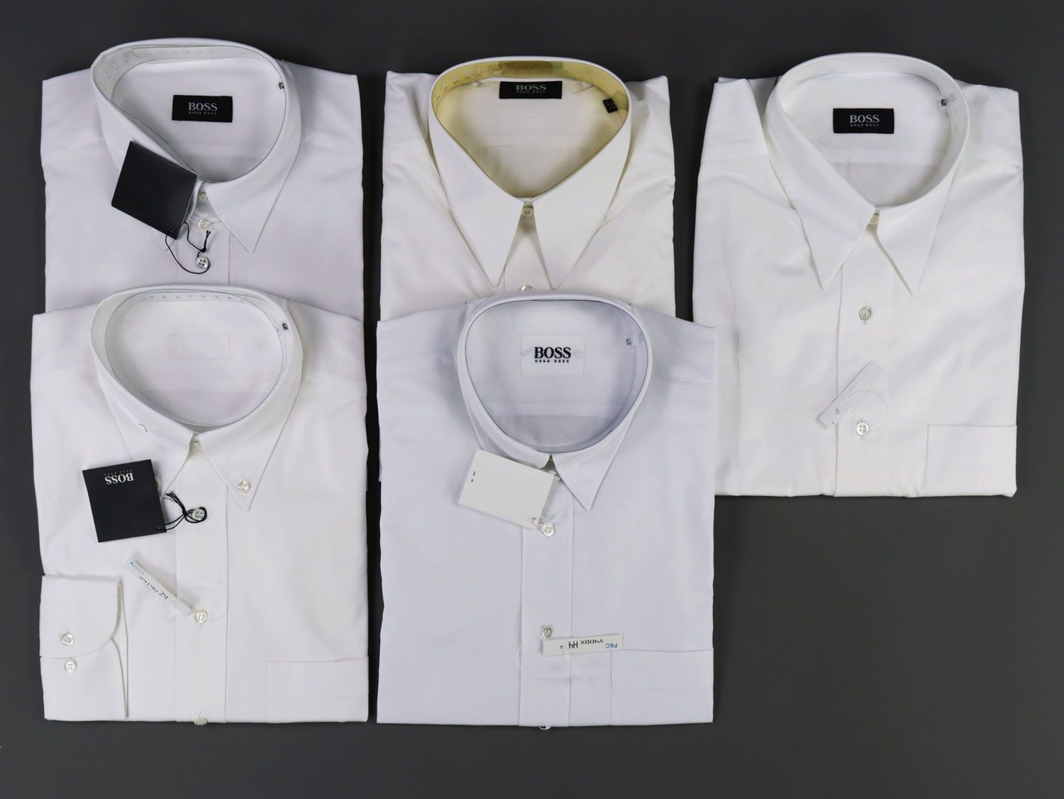 Null Boss - Chemises pour hommes - 5 chemises, Boss, blanches, dans leur emballa&hellip;