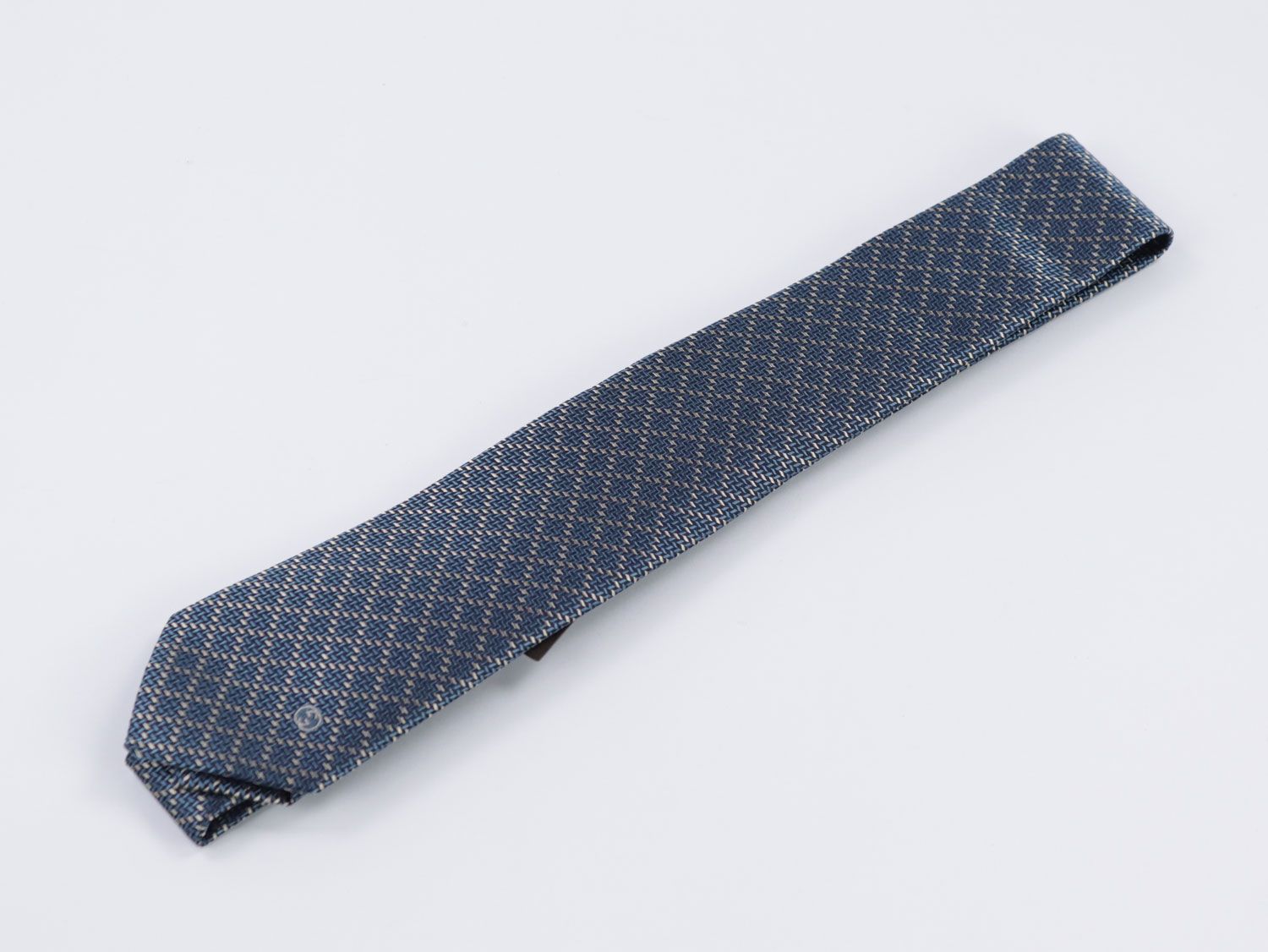 Null Gucci - Cravate - Firenze, soie, motif losange bleu gris, jamais portée, da&hellip;