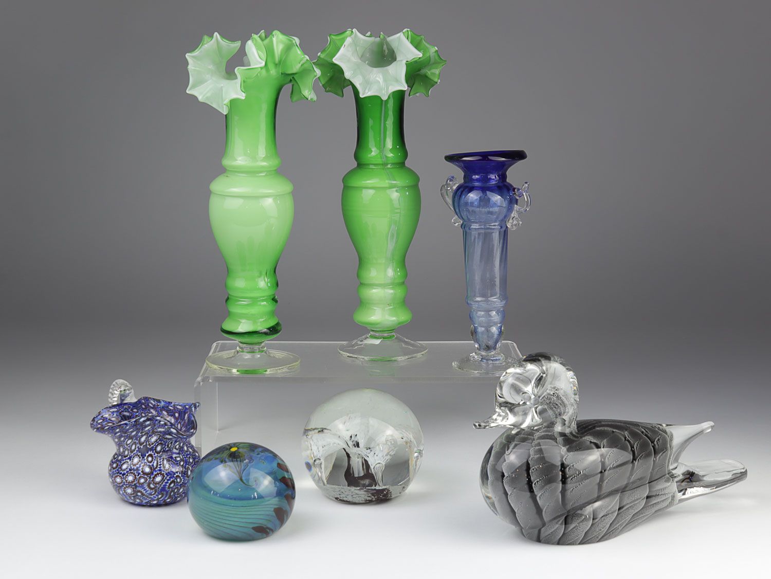 Null Ensemble - 20e siècle, Murano, Italie, entre autres, 7 pièces, vases, paper&hellip;