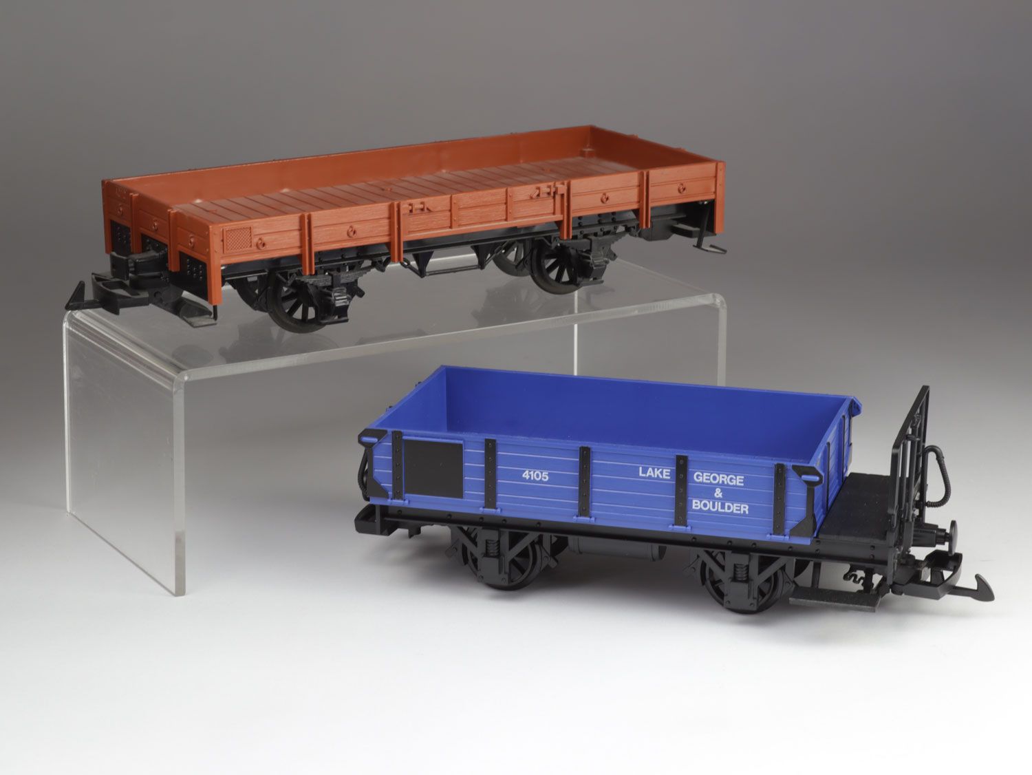 Null LGB mixed lot - 2 pieces, 94015 boxcar blue "Lake George & Boulder", in the&hellip;