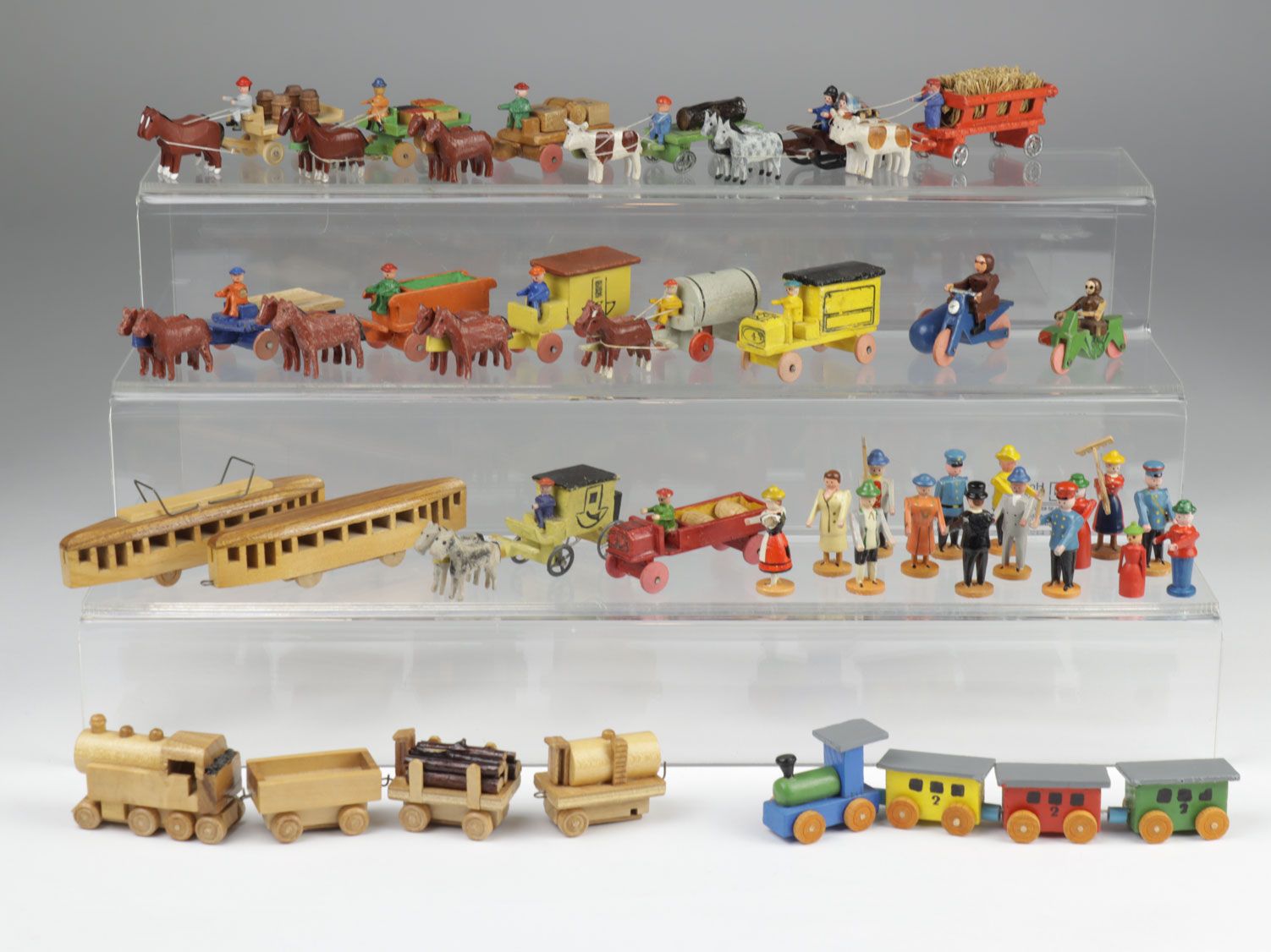 Null Lot de jouets miniatures - Erzgebirge, Seiffen, entre autres, divers chario&hellip;