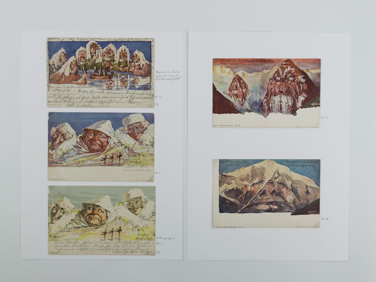 Null Cartes postales de montagne Emil Hansen/Nolde - 5 pièces, chromolithographi&hellip;