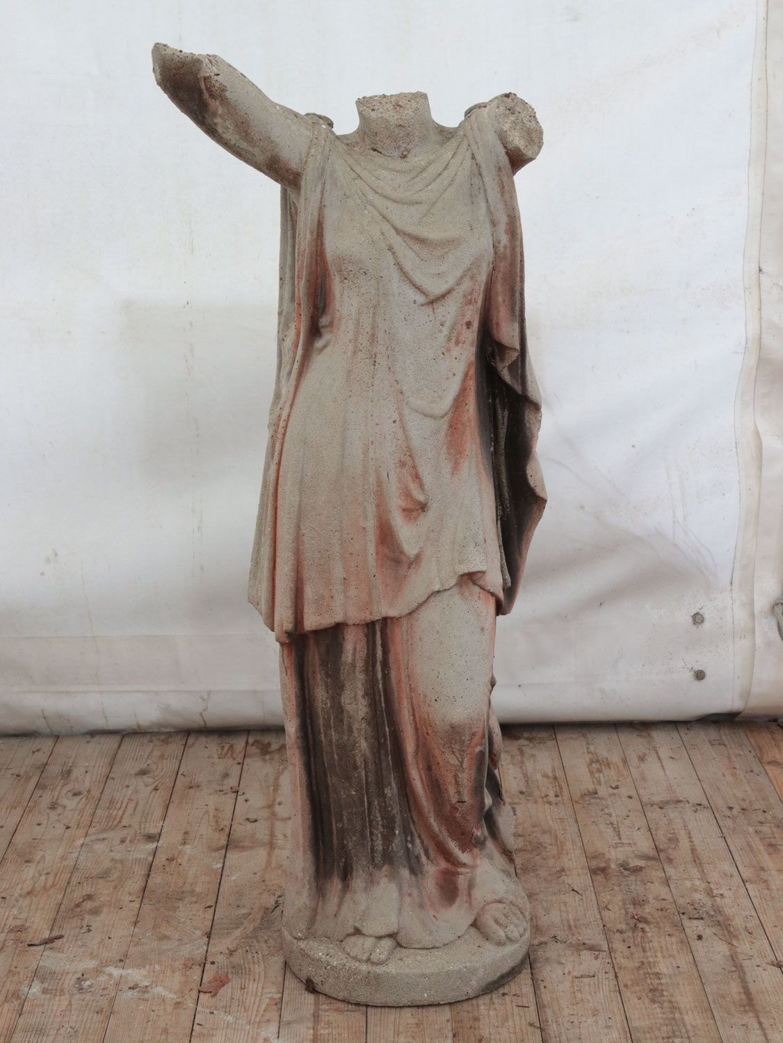 Null Sculpture de jardin - fonte de pierre, "Torse féminin", figure féminine deb&hellip;