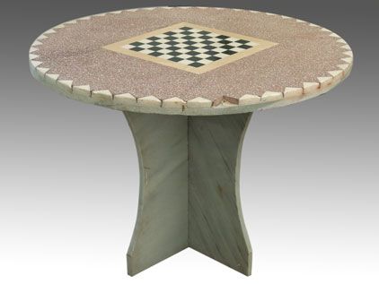 Null Table de jardin - table d'échecs - marbre/pierre, multicolore, pied en quat&hellip;