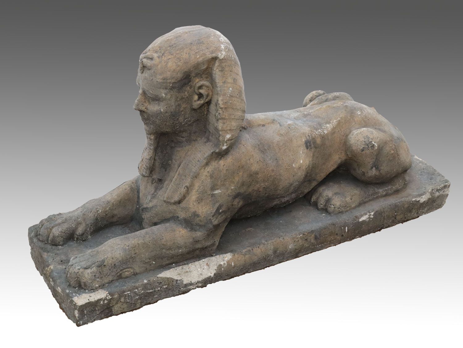 Null Figurine de jardin - Sphinx - Fonte de pierre, aspect bronze, patine foncée&hellip;
