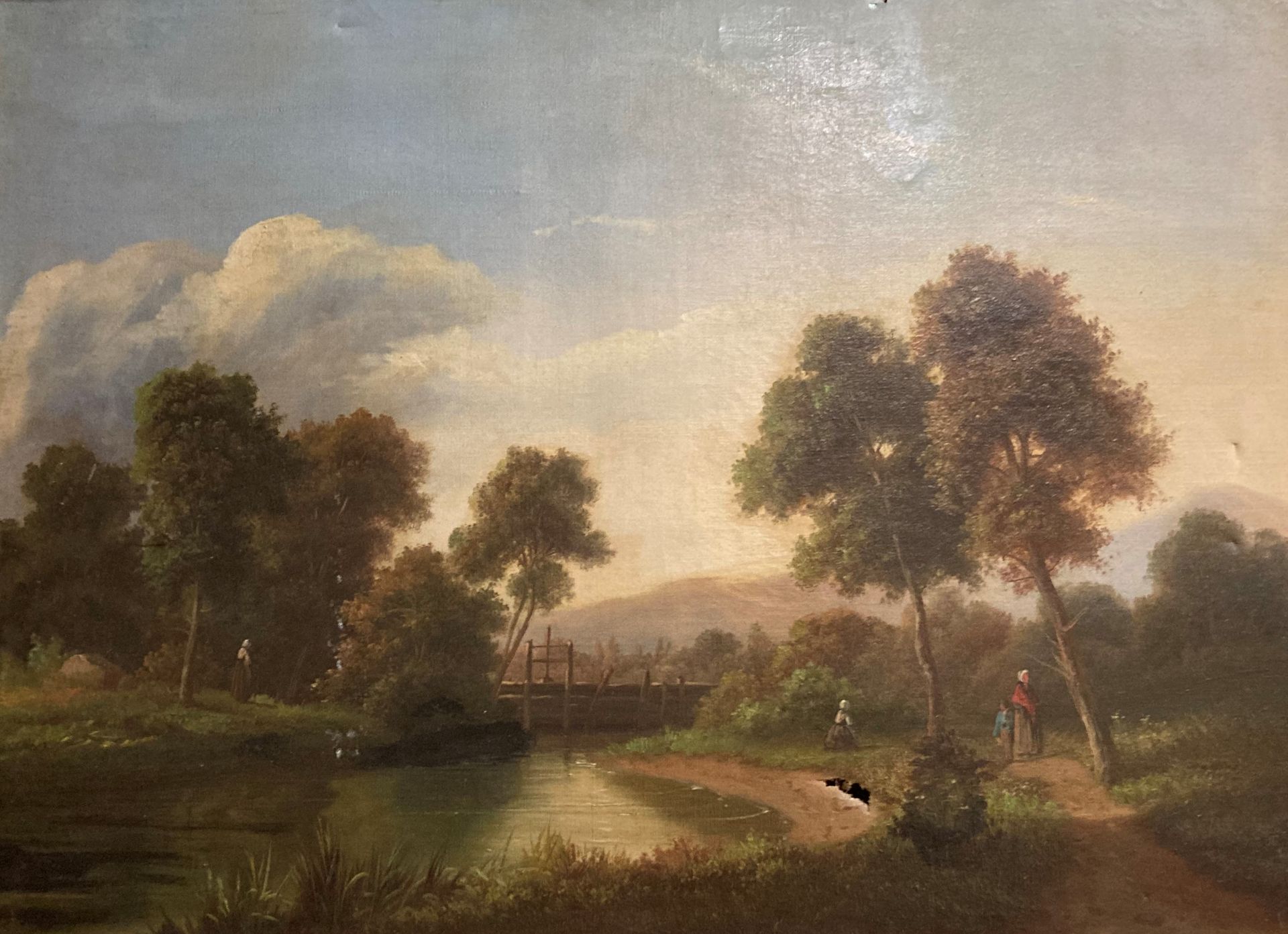 Null French school. 19th century

Landscape with a pond

Oil on canvas

(Acciden&hellip;