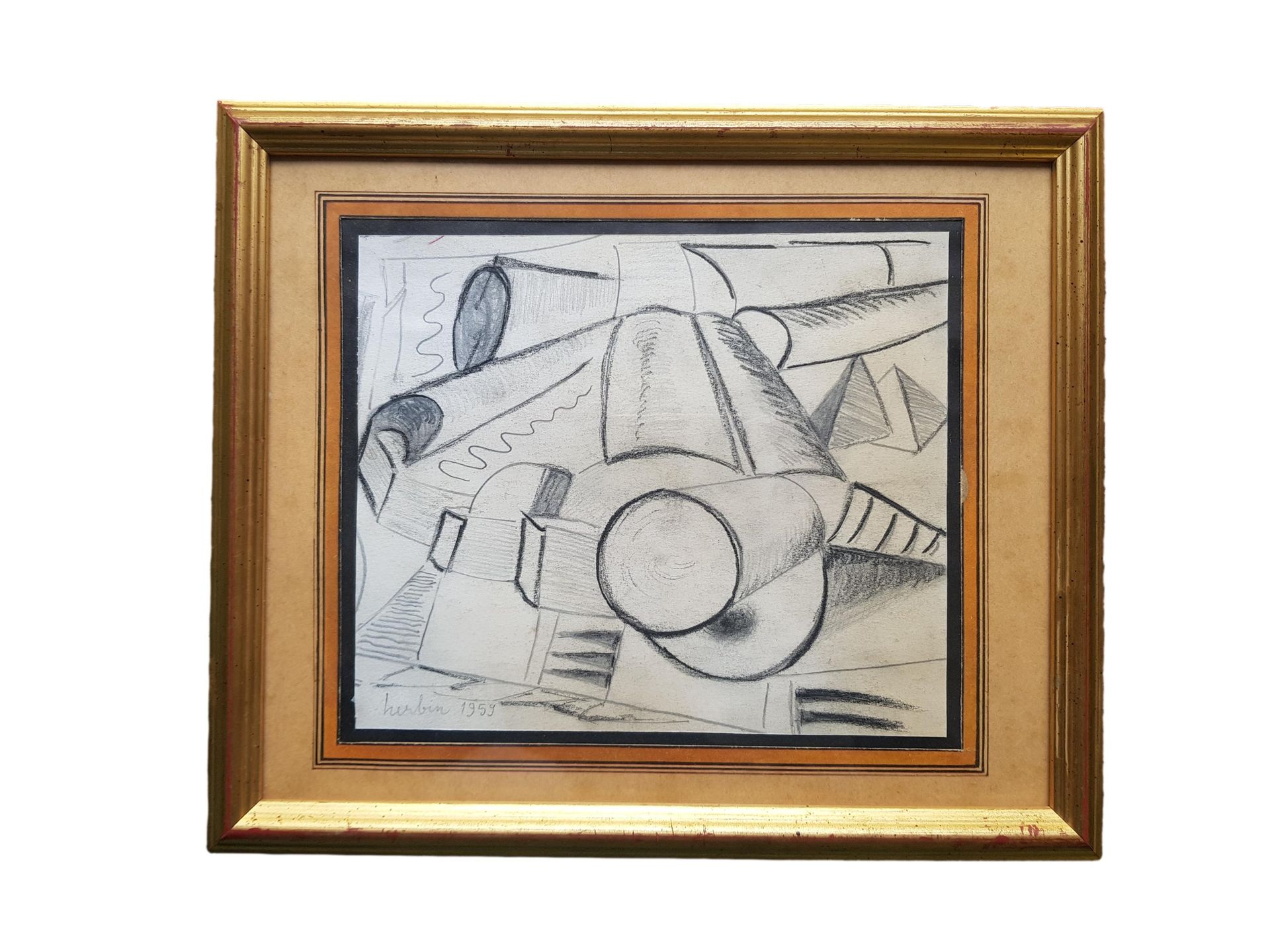Null In the style of Auguste HERBIN (1882-1960)
Composition 
Charcoal. Signed an&hellip;