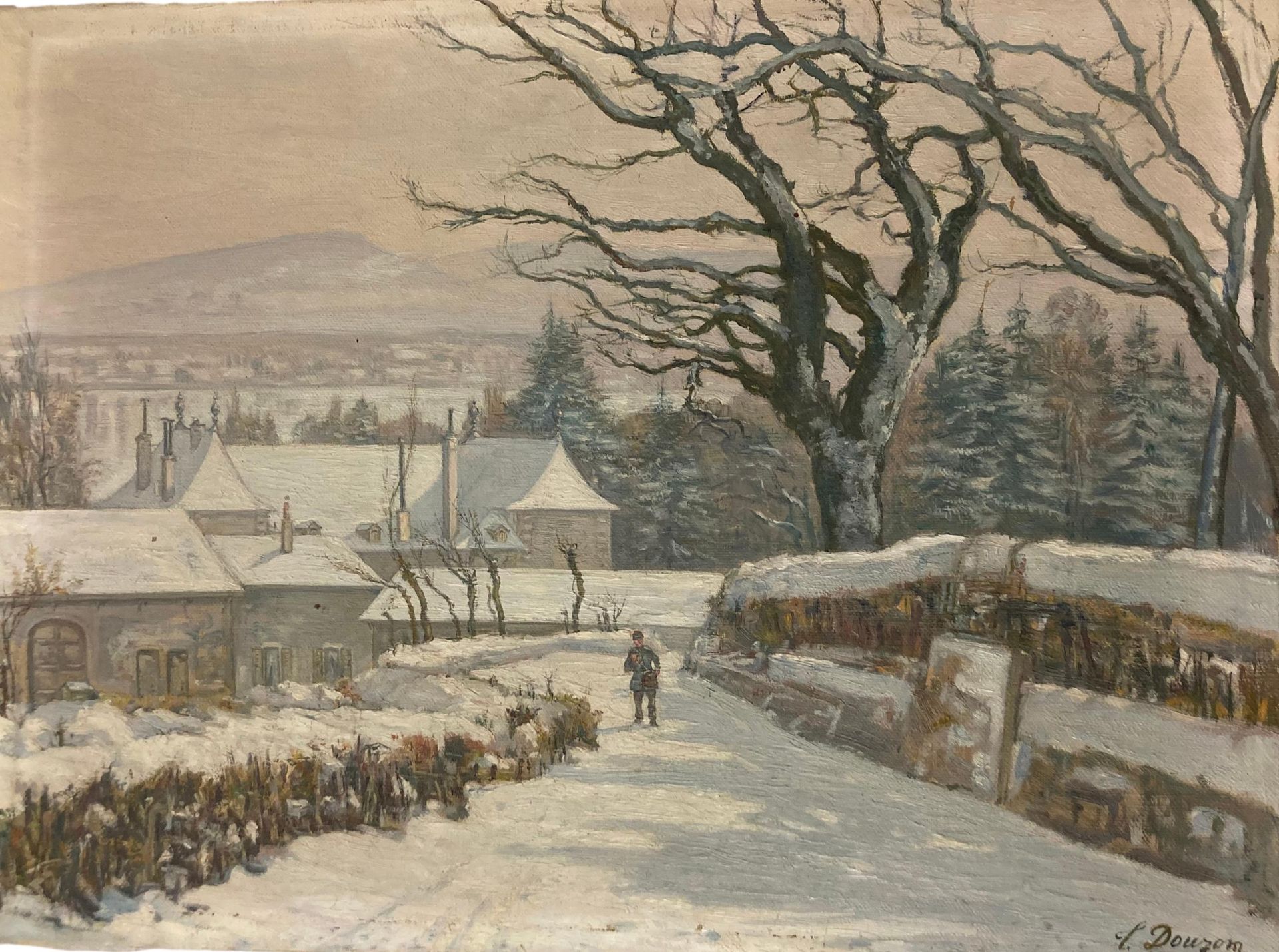 Null Théodore DOUZON (1829-1914)
Paysage de Suisse sous la neige
Huile sur toile&hellip;