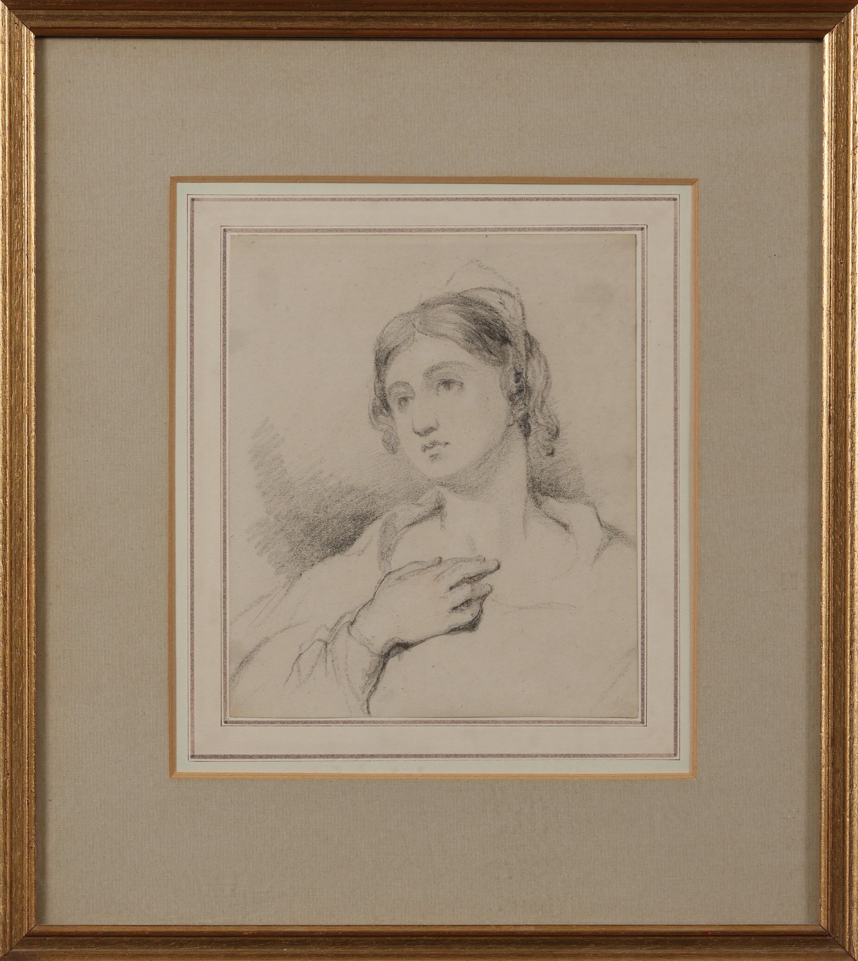 Jones, George (1786-1869), A Woman 乔治-琼斯（1786-1869）。一个女人。纸上铅笔。 一个绅士的财产。 尺寸：（带框）。&hellip;