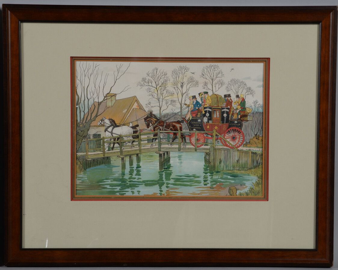 Null 基于HARRY ELIOTT

驿站》（The Stagecoach

两幅带框的复制品。

24 x 34 cm