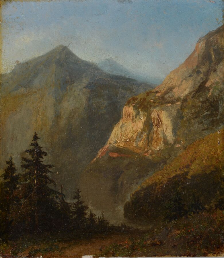 Null Ecole du XIXème siècle

Paysage de montagne

Huile sur panneau.

15 x 13 cm&hellip;