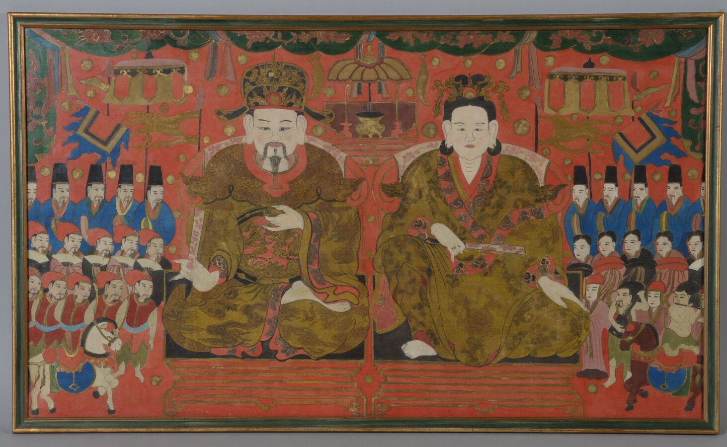 Null 中国

纸上绘画，表现一对被仆人包围的王子夫妇。

62 x 107厘米