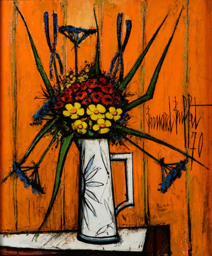 Null 
伯纳德-布菲特(1928-1999)




橙色背景上的盆花




右边有签名的Isorel油画，日期为70。




65 x 54 cm

&hellip;