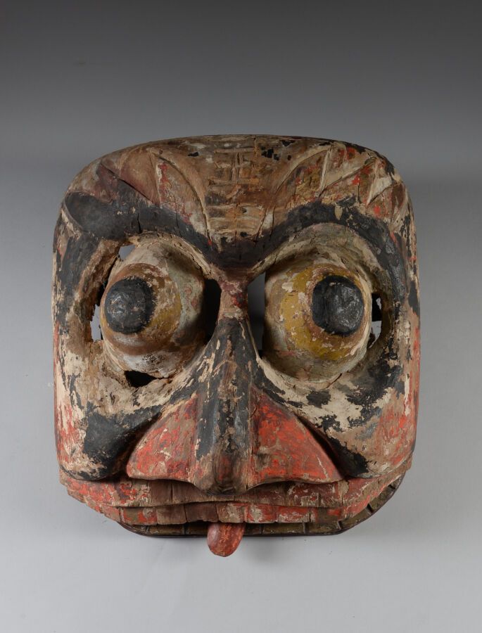 Null Maske eines Exorzismus-Dämons, SRI LANKA.

Mehrfarbiges Holz.

Größe: 38,5x&hellip;