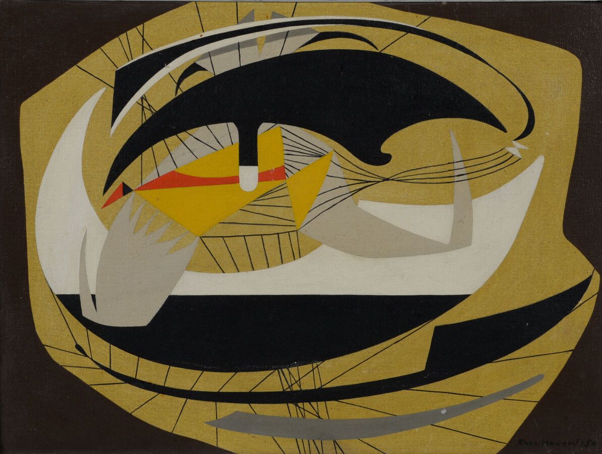 Null 查尔斯-霍顿-霍华德(1899-1978)

"圆圈变奏曲"，1954年

布面油画，右下方有签名和日期 "54"。画框背面有标题。

30.5 x &hellip;