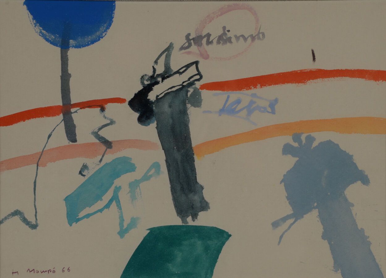 Null 曼努埃尔-埃尔南德斯-莫波（Manuel Hernandez MOMPO）（1927-1992）。

无题》，1966年

纸上水粉水彩画，左下方有签&hellip;