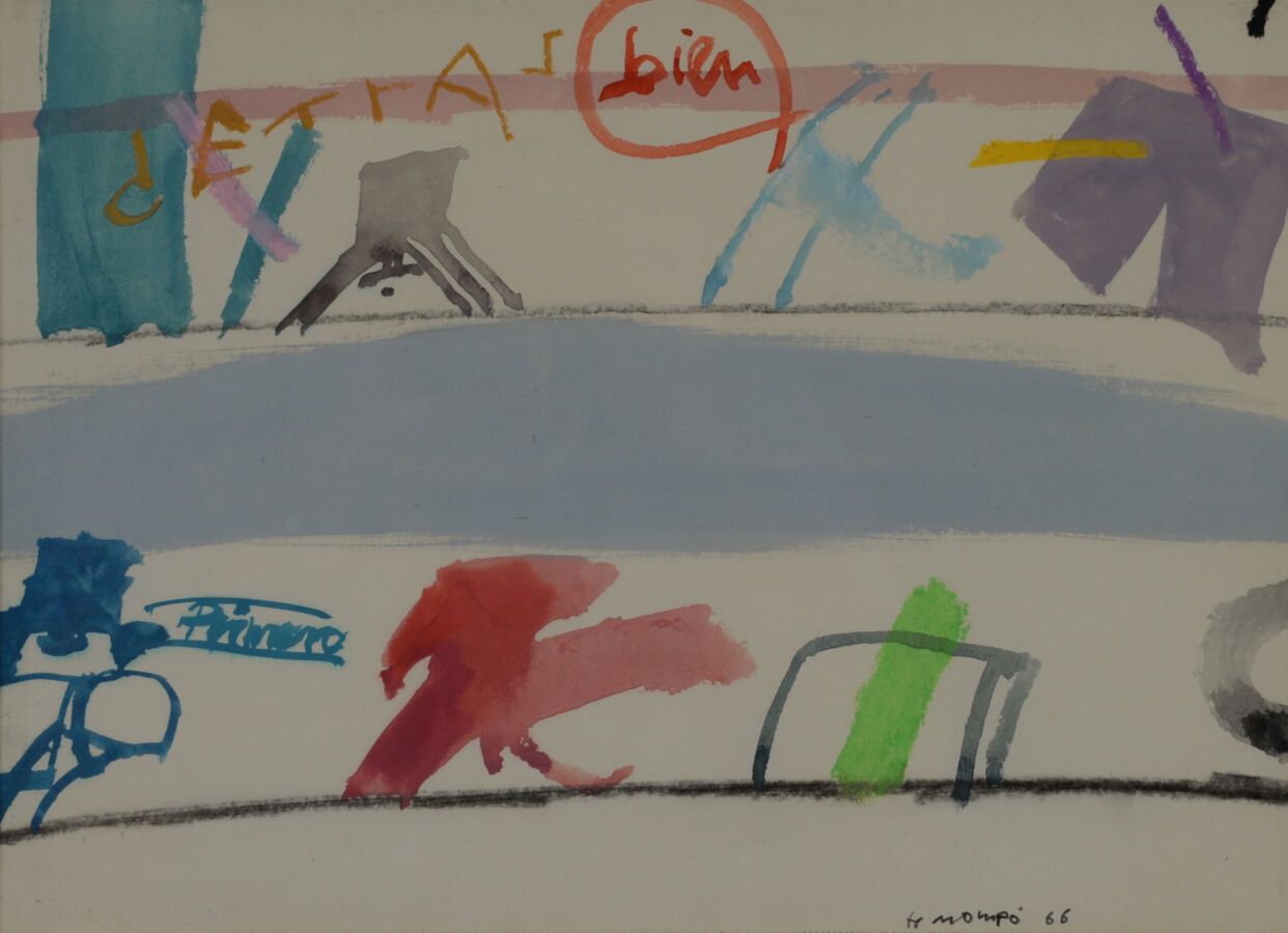Null 曼努埃尔-埃尔南德斯-莫波（Manuel Hernandez MOMPO）（1927-1992）。

无题》，1966年

纸上水粉水彩画，右下方有签&hellip;