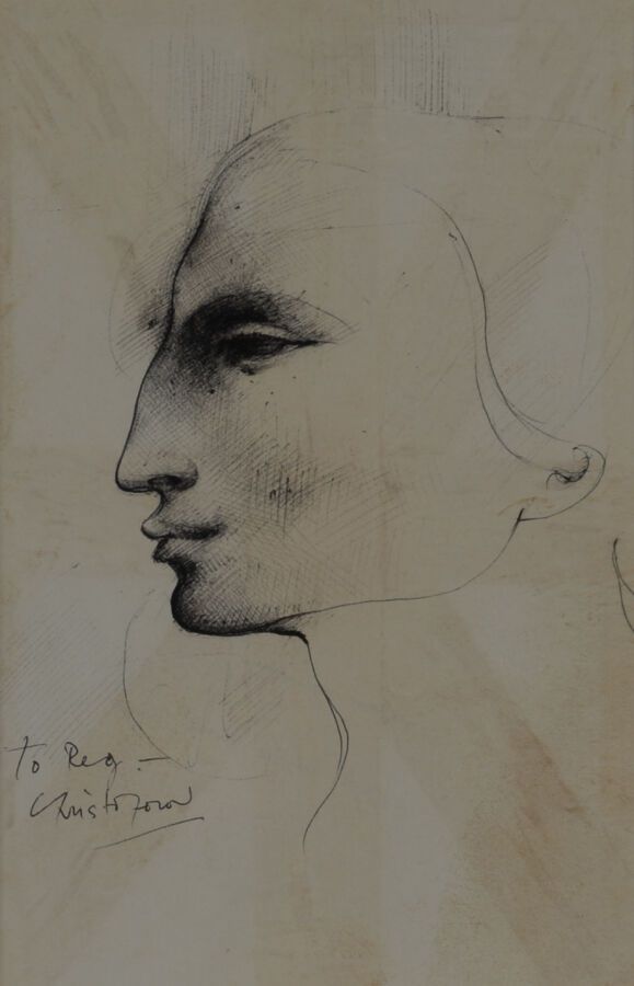 Null 约翰-克里斯托弗（John CHRISTOFOROU）（1921-2014）。

侧面肖像

纸上水墨，左下角署名。

20 x 12.8 cm 正在&hellip;