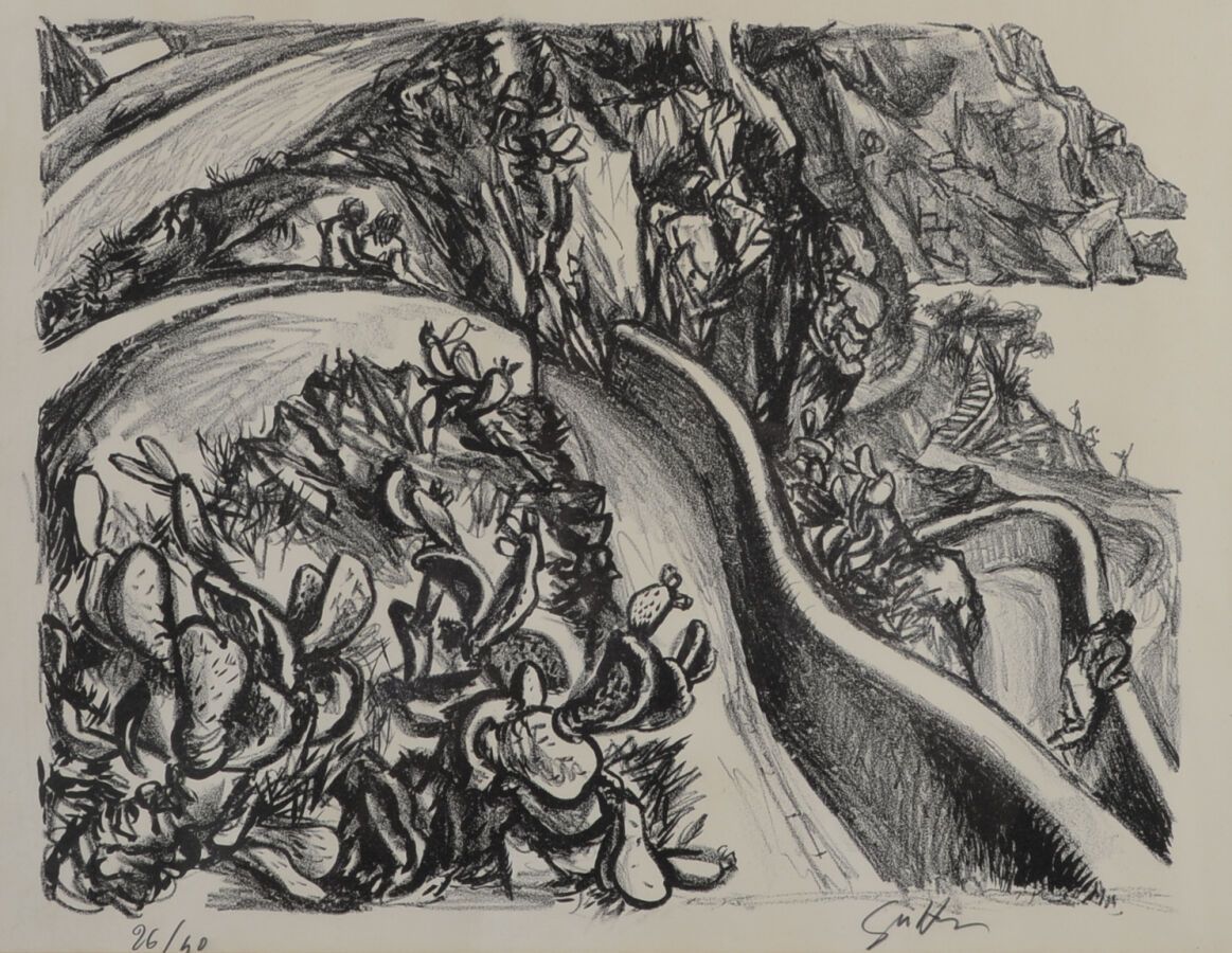 Null 雷纳托-古特索 (1912 - 1987)

无题

右下角有签名的石版画，编号26 / 40

37.5 x 48 厘米