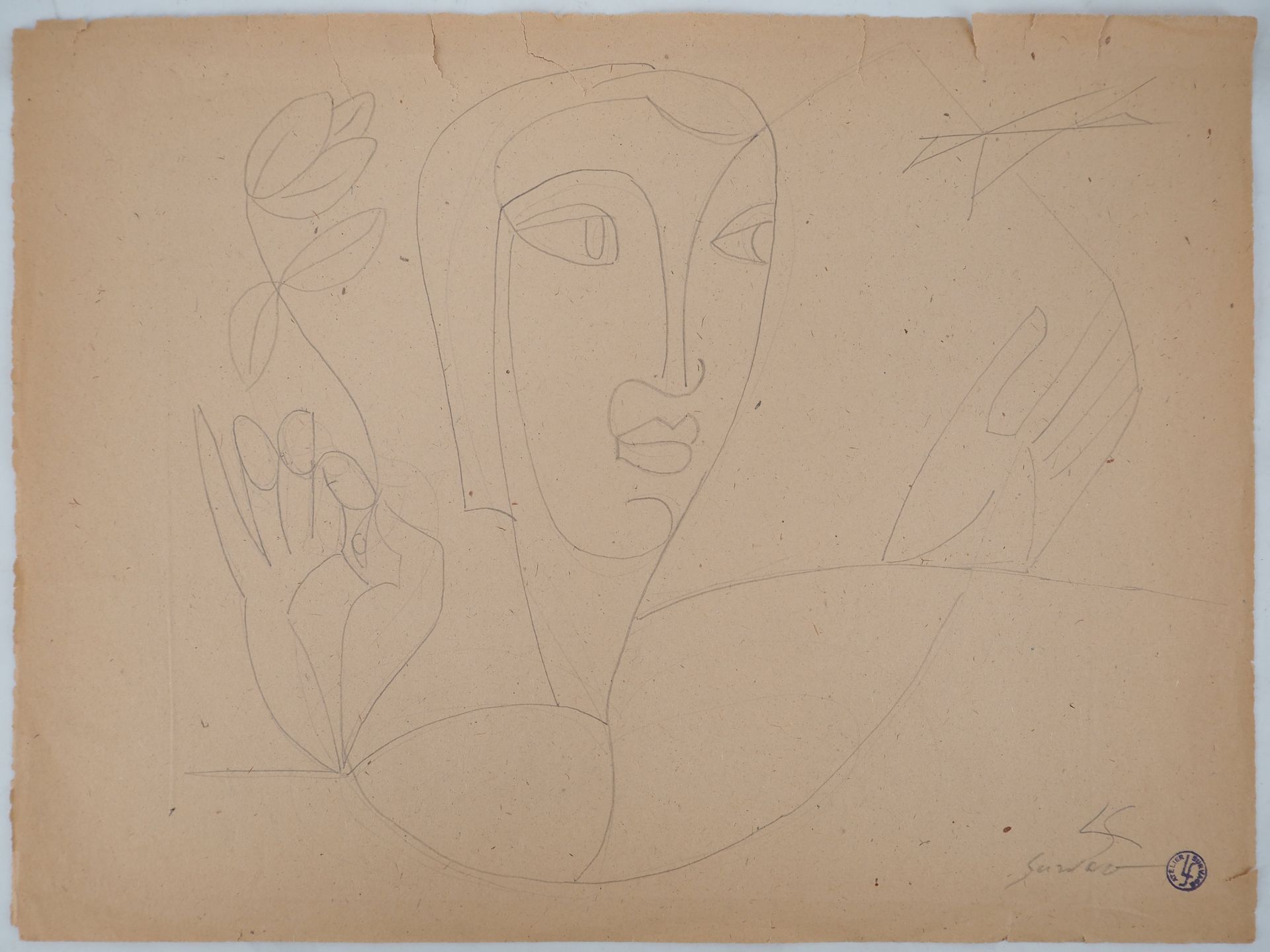 Léopold SURVAGE Léopold SURVAGE (1879-1968)

Jeune homme à la fleur

Dessin orig&hellip;