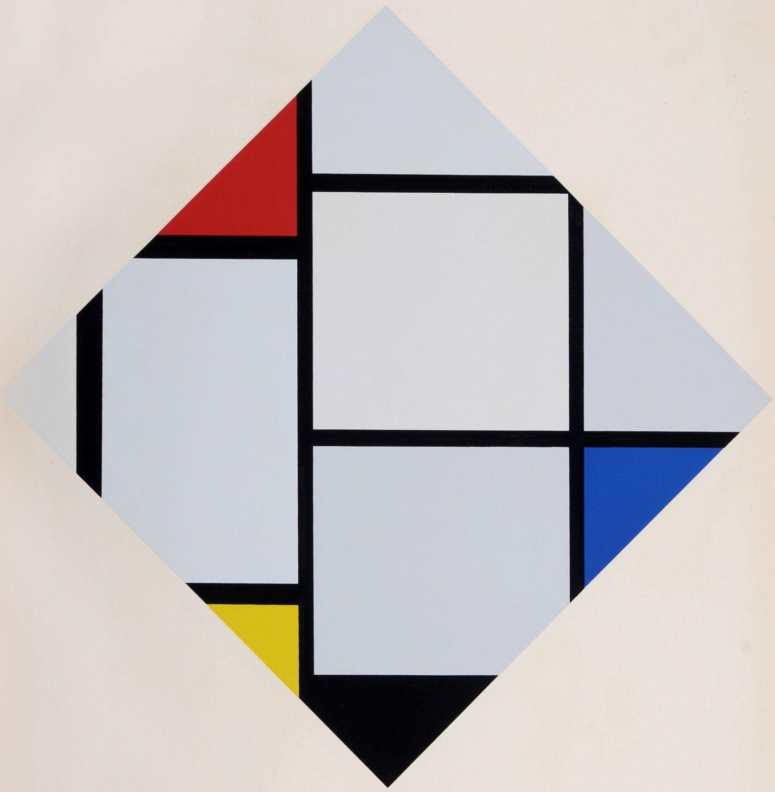 Piet MONDRIAN 皮特-蒙德里安（后）(1872-1944)

红黄蓝瓦片上的构图，1926年（1957年）

彩色丝网印刷在编织纸上

限量200份&hellip;