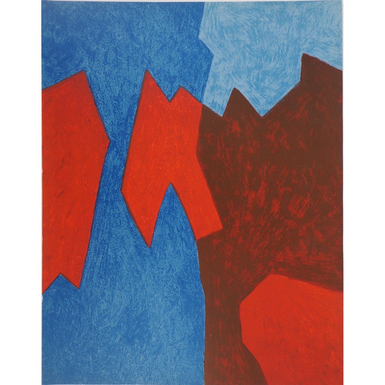 Serge Poliakoff Serge Poliakoff 
Composition bleue et rouge 
Lithographie origin&hellip;