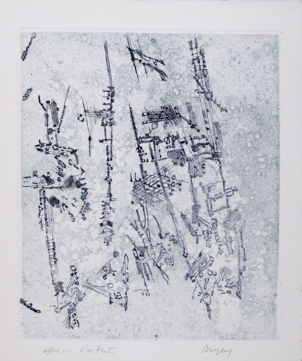 Camille BRYEN Camille Bryen

创作, 1965

在Arches Vellum纸上的蚀刻画（Eau-forte）。右下角有铅笔签名，&hellip;