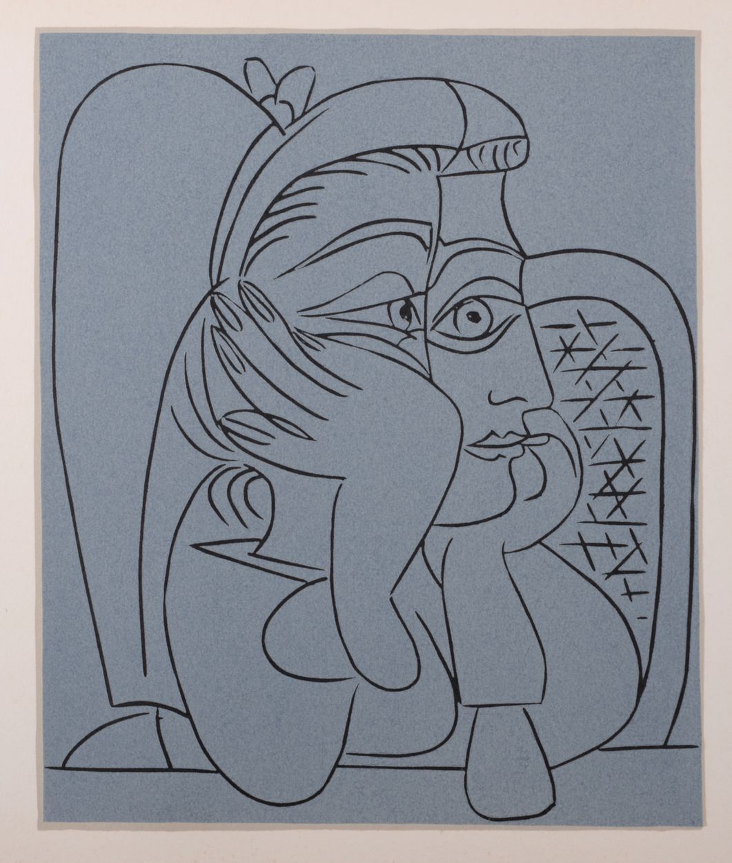 Pablo PICASSO 巴勃罗-毕加索（后）

 倾斜的女人, 1962年

1959年后，织布纸上的直刻版画

巴勃罗-毕加索的连环画第一版 摘自1962&hellip;