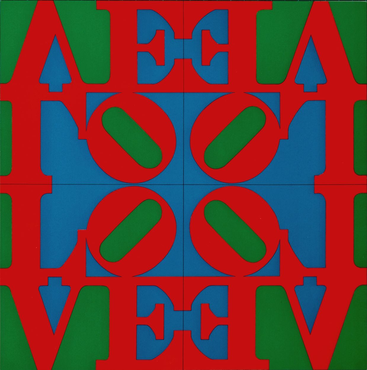 Robert Indiana 罗伯特-印第安纳

爱之墙》，1967年

厚纸绢印原作（根据1966年的画作），来自 "Formen der Farbe "画集&hellip;