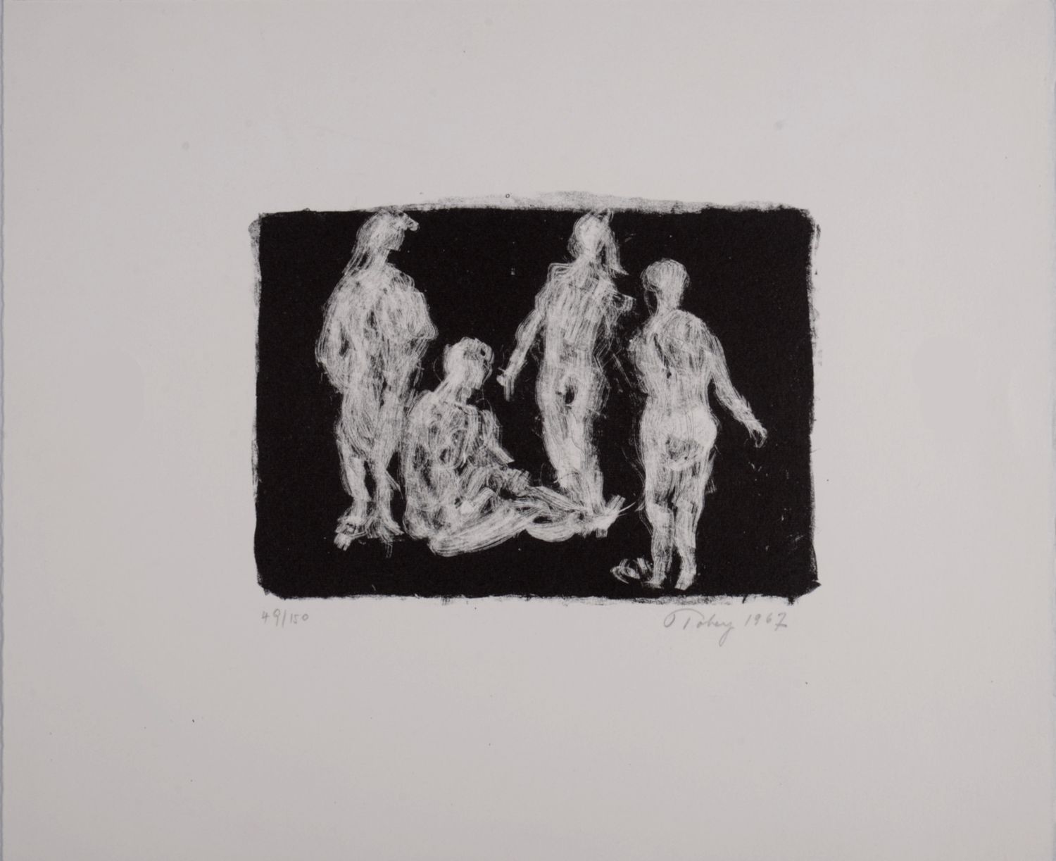Mark TOBEY 马克-托比(1890-1976)

Vier Frauen, 1967

牛皮纸上的小型原始石版画。右下角的空白处有日期和亲笔签名。左下方&hellip;