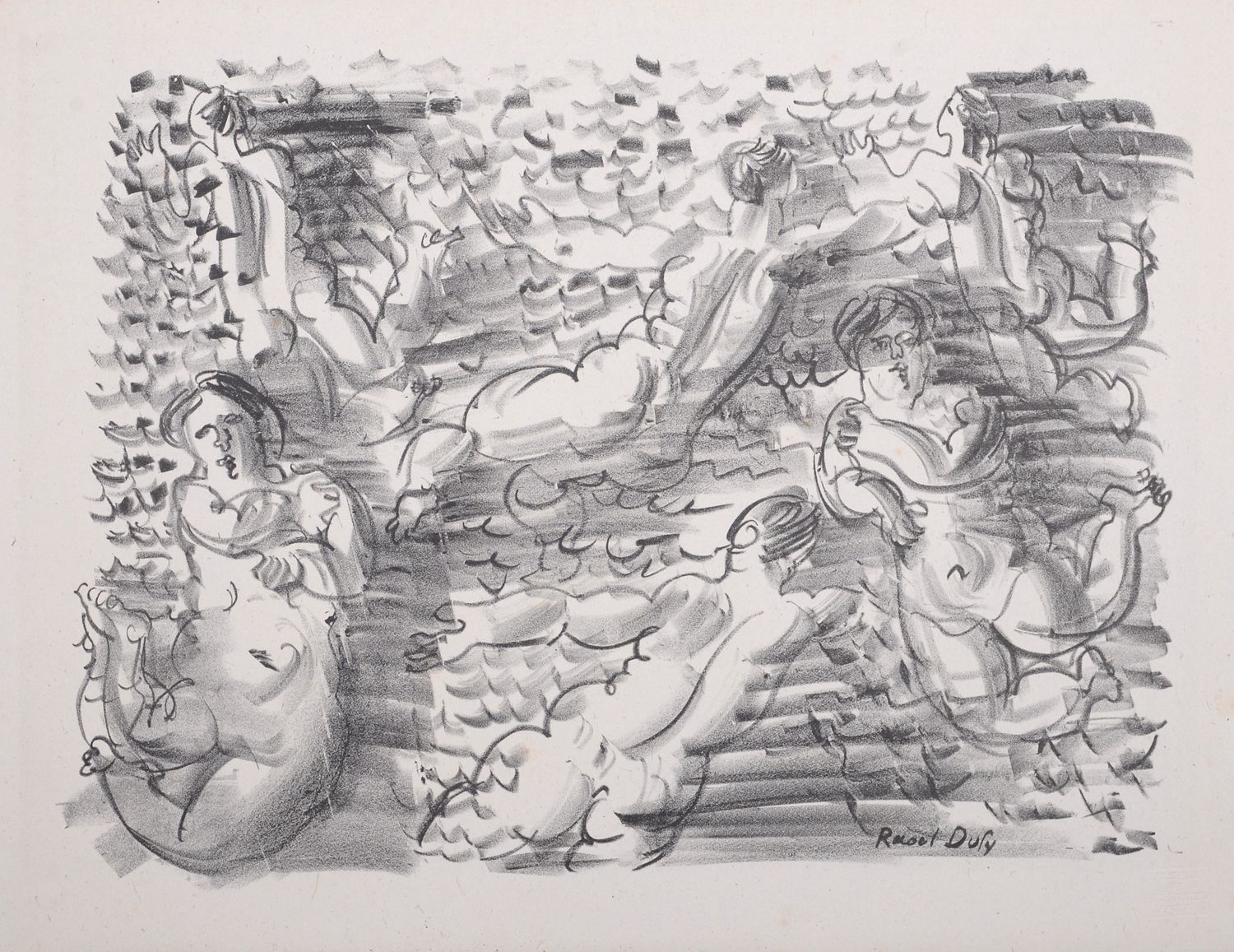 Raoul Dufy 拉乌尔-杜菲(1877-1953)

沐浴者》，1925年

中国纸上的石版画。签名：右下角有干章 "Galerie des Maître&hellip;