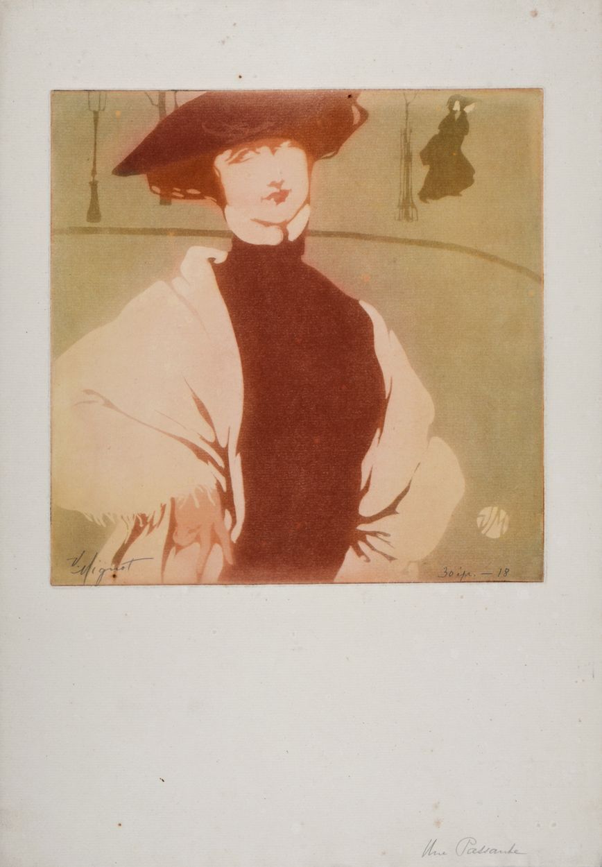 Victor Mignot 维克多-米尼奥特(1872-1944)

Une Passante, c. 1910

原始蚀刻和水印在铺纸上。左下方有铅笔签名。编&hellip;