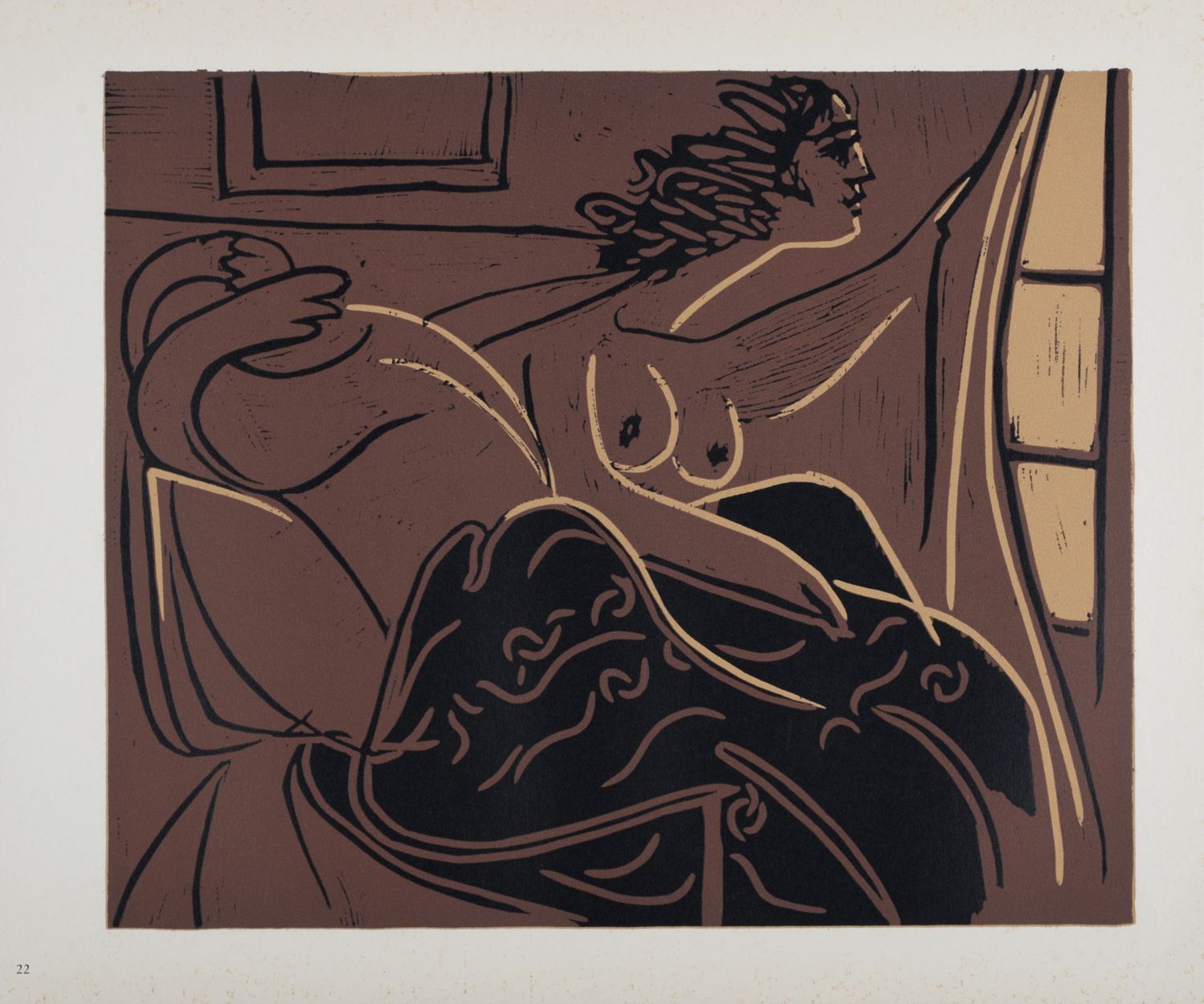 Pablo PICASSO 巴勃罗-毕加索（后）

望着窗外的女人，1962年 梭织纸上的连环画，模仿巴勃罗-毕加索1959年的连环画。

尺寸： +纸张尺寸：&hellip;