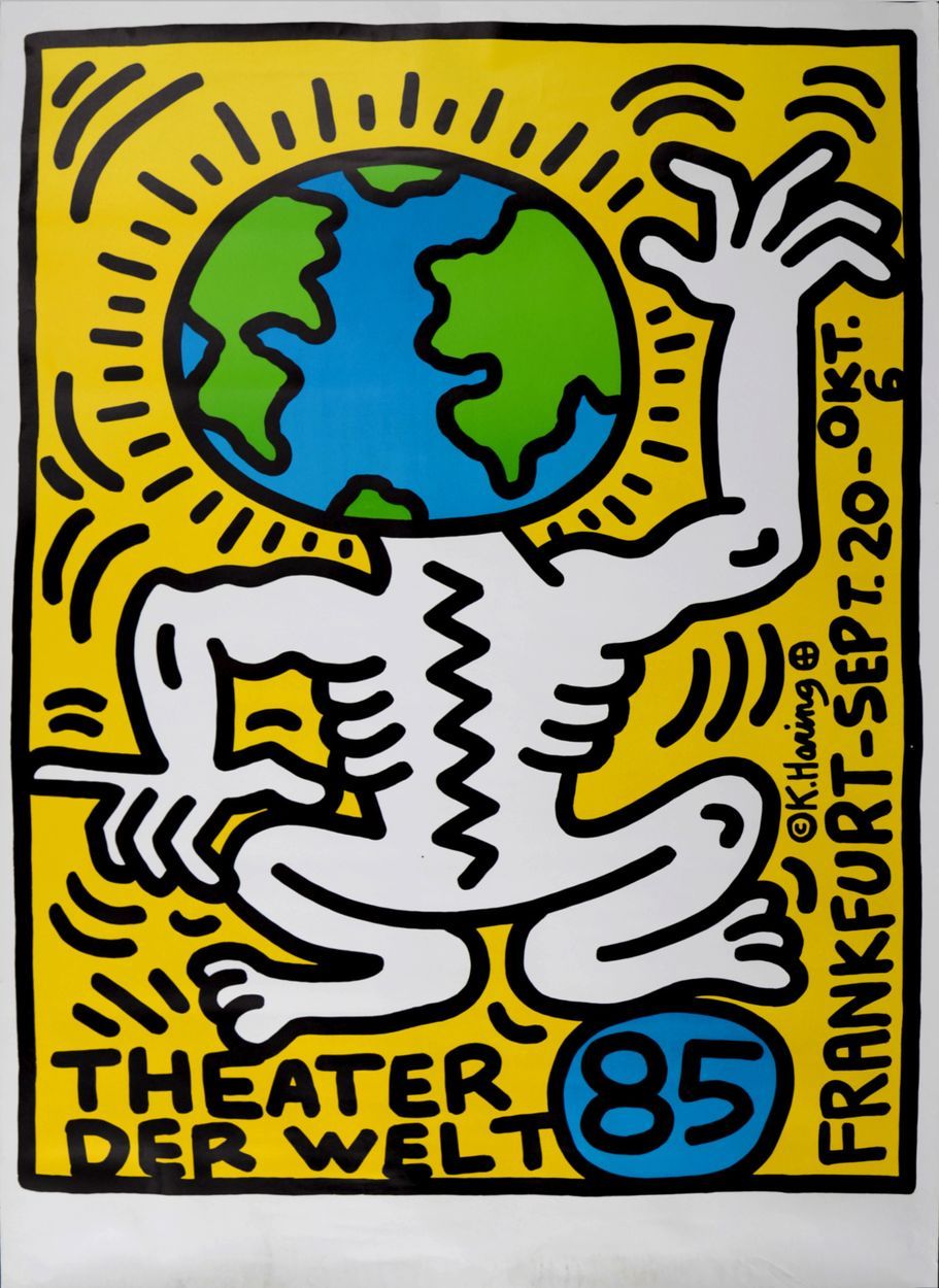 KEITH HARING Keith Haring (1958-1990) 
Théâtre de la Welt, 1985 
Grande affiche &hellip;